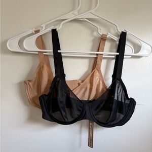 Skims Women's No Show Molded Unlined Demi Size 34C Bundle of 2